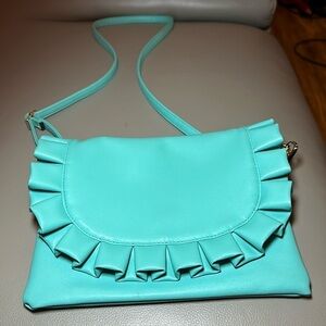 NWOT Mint Chloe Ruffle Small Crossbody /Wristlet Strap - Vegan Leather